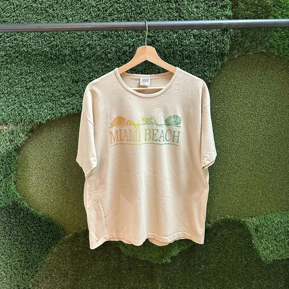 Vintage Miami Beach Spellout T-shirt Size XL